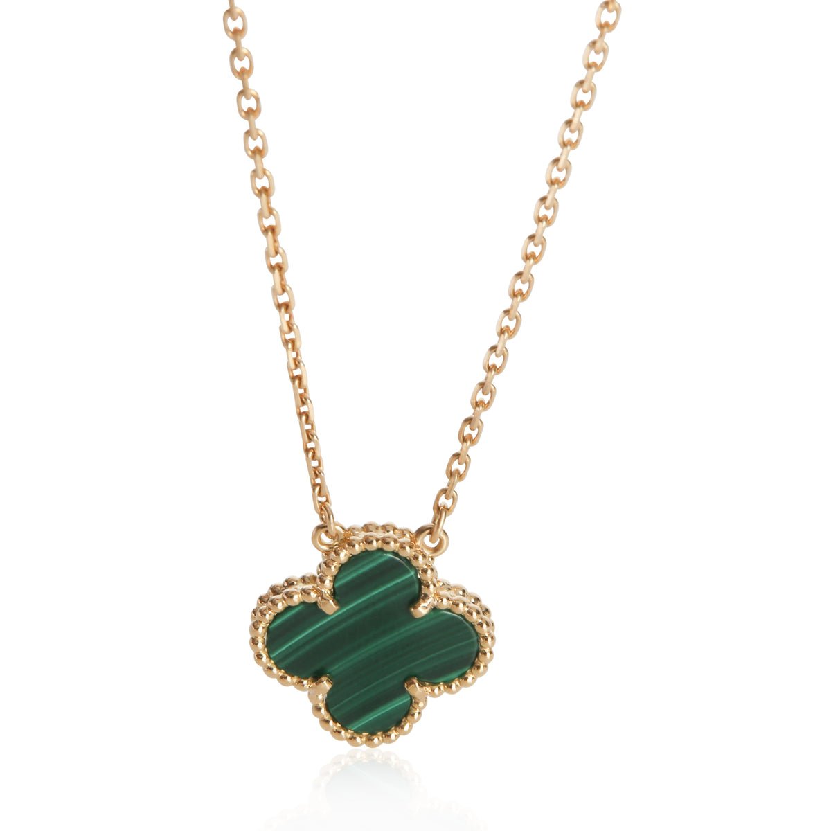 Van Cleef & Arpels Yellow Gold Malachite Vintage Alhambra Pendant fv