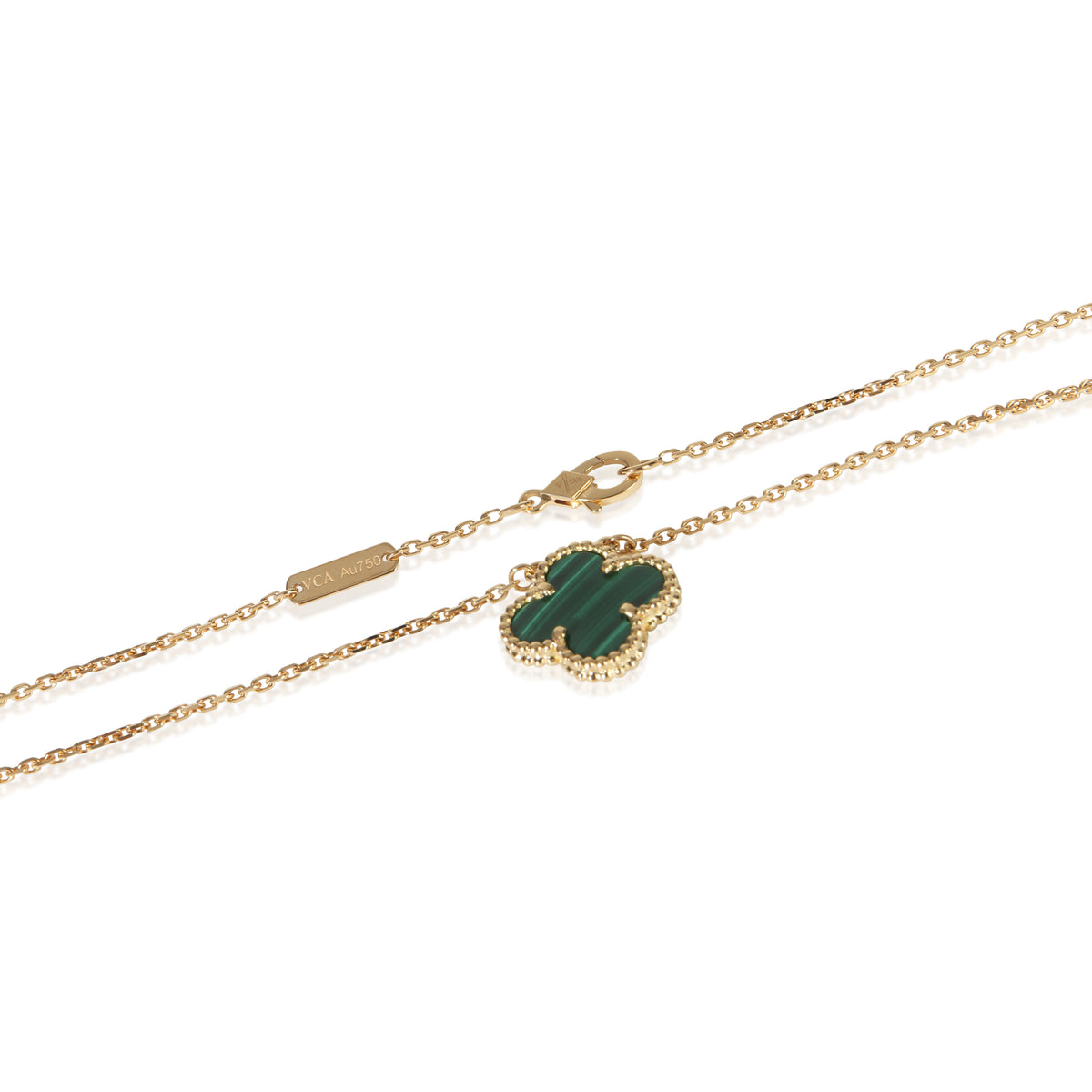 Van Cleef & Arpels Yellow Gold Malachite Vintage Alhambra Pendant sv