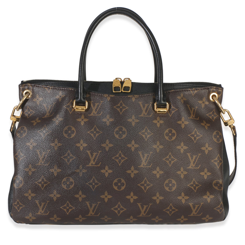Louis Vuitton Black Monogram Canvas Pallas Tote MM Handbag id