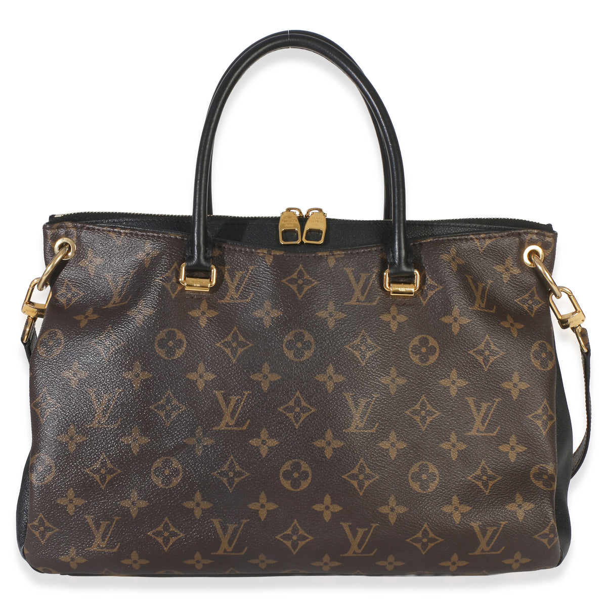 Louis Vuitton Black Monogram Canvas Pallas Tote MM Handbag fv