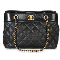 Chanel Black Quilted Calfskin Medium Soft Elegance Tote Handbag id