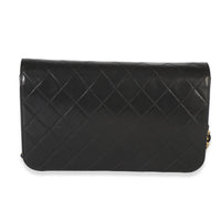 Chanel Vintage 24k Black Quilted Lambskin Full Flap Bag Handbag bv