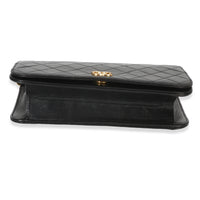 Chanel Vintage 24k Black Quilted Lambskin Full Flap Bag Handbag stamp