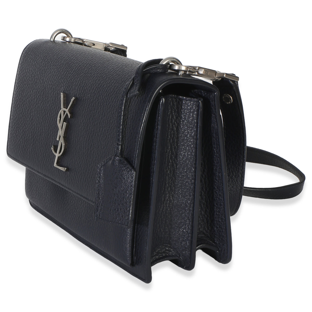 Saint Laurent Navy Grained Calfskin Medium Monogram Sunset Bag Handbag 2