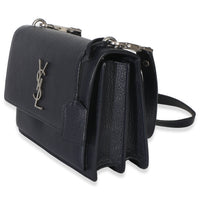 Saint Laurent Navy Grained Calfskin Medium Monogram Sunset Bag Handbag 2