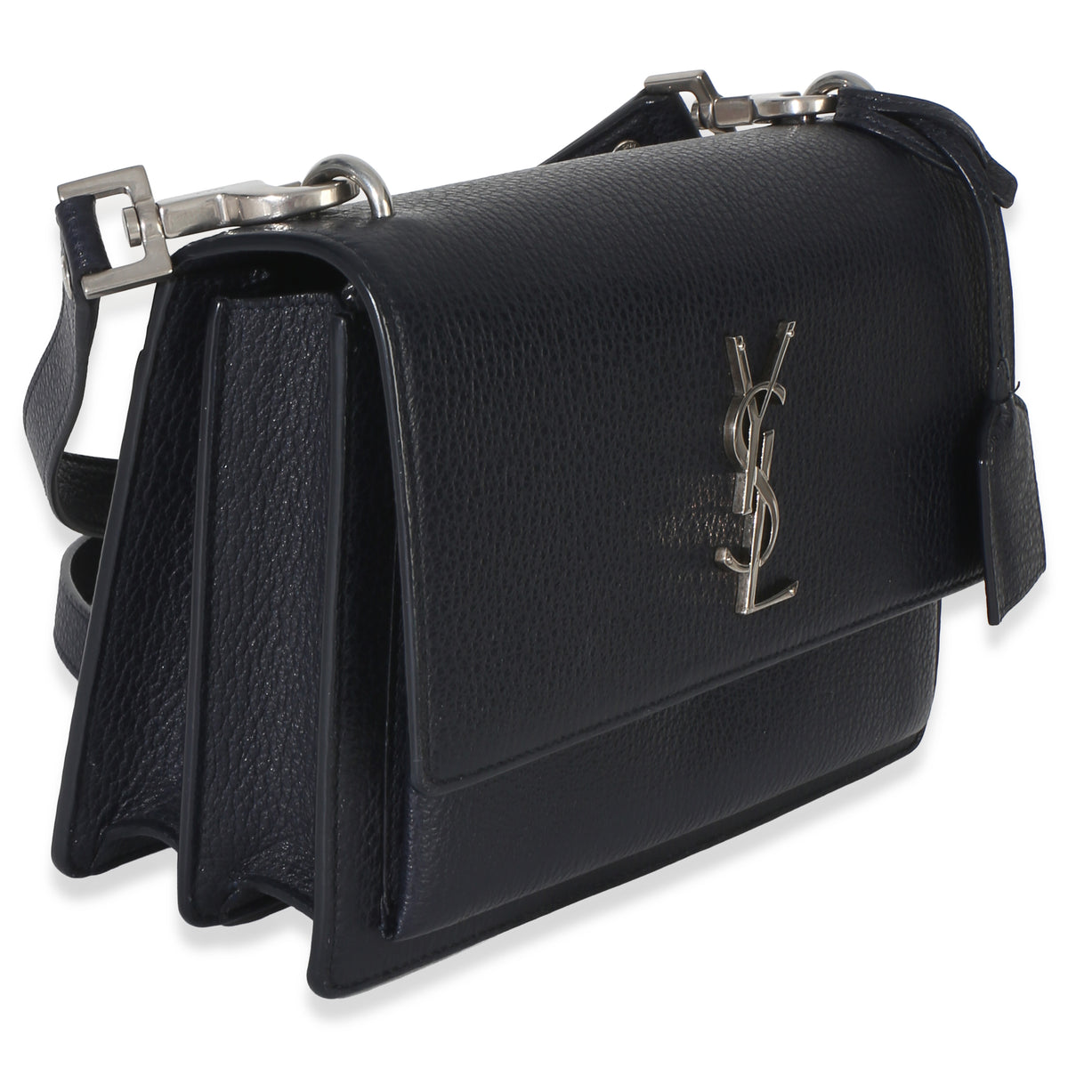 Saint Laurent Navy Grained Calfskin Medium Monogram Sunset Bag Handbag 3