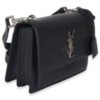 Saint Laurent Navy Grained Calfskin Medium Monogram Sunset Bag Handbag 3