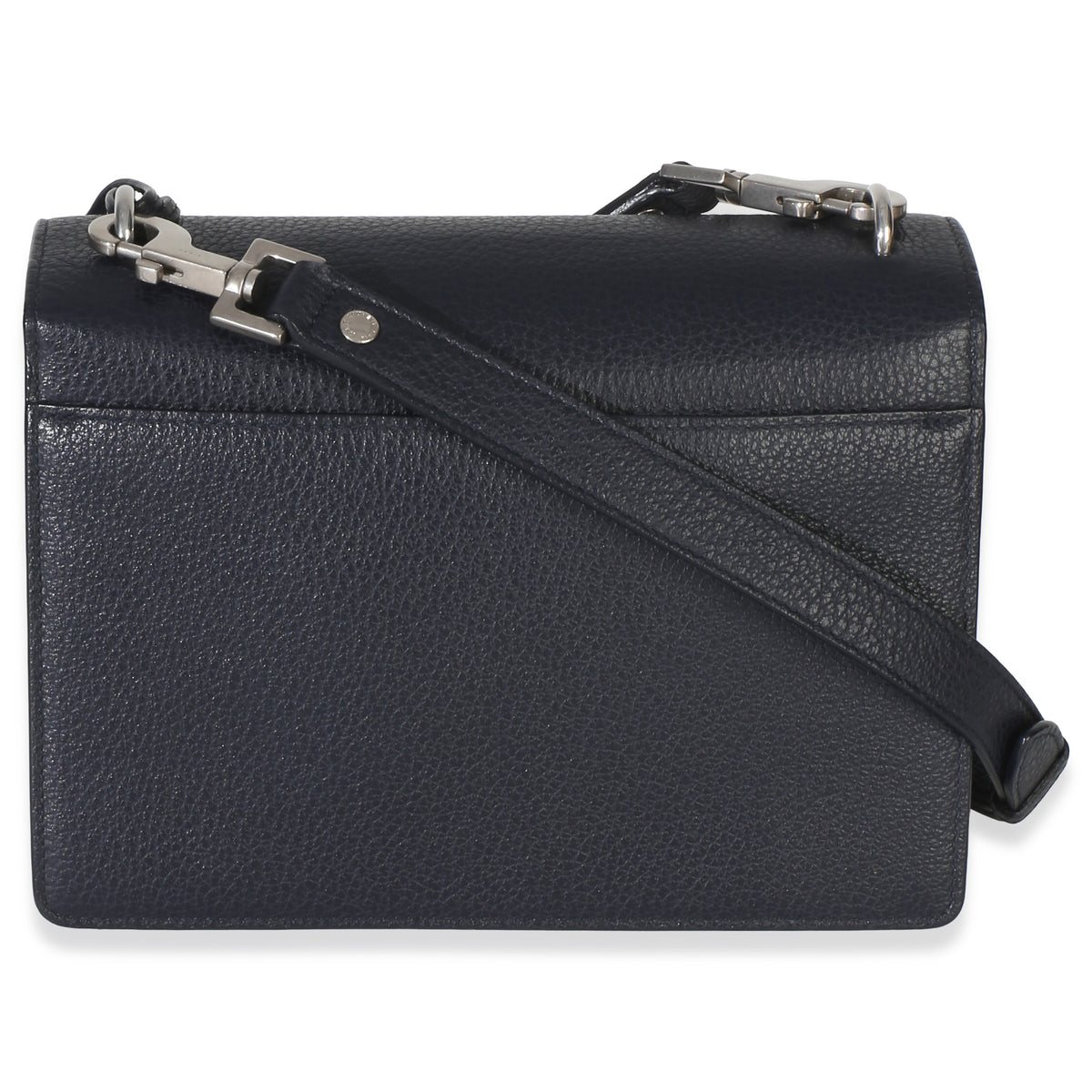 Saint Laurent Navy Grained Calfskin Medium Monogram Sunset Bag Handbag 4