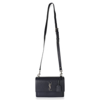 Saint Laurent Navy Grained Calfskin Medium Monogram Sunset Bag Handbag 8