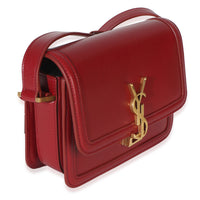 Saint Laurent Red Smooth Calfskin Monogram Small Solferino Satchel Handbag 3