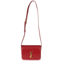 Saint Laurent Red Smooth Calfskin Monogram Small Solferino Satchel Handbag 8