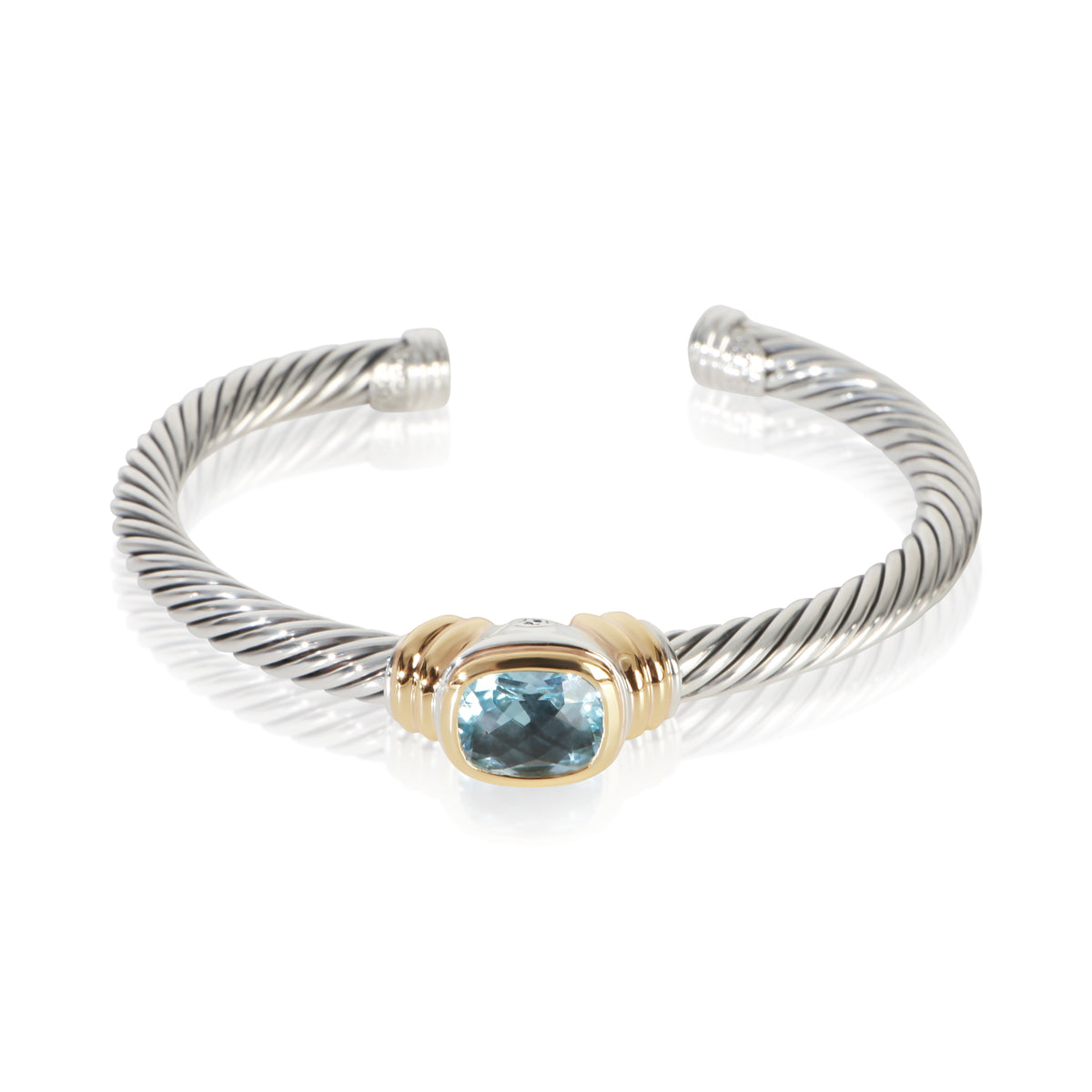 David Yurman Yellow Gold & Sterling Silver Topaz Noblesse Bracelet fv