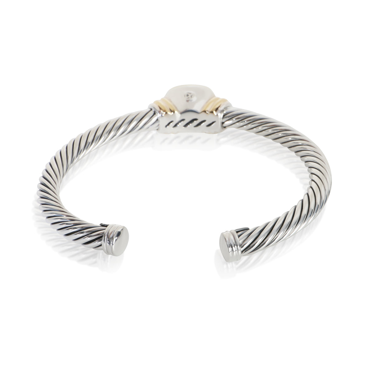 David Yurman Yellow Gold & Sterling Silver Topaz Noblesse Bracelet pv