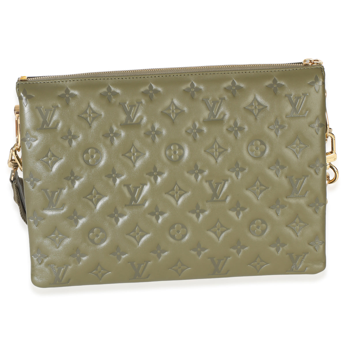 Louis Vuitton Olive Monogram Embossed Lambskin Coussin MM Handbag 4