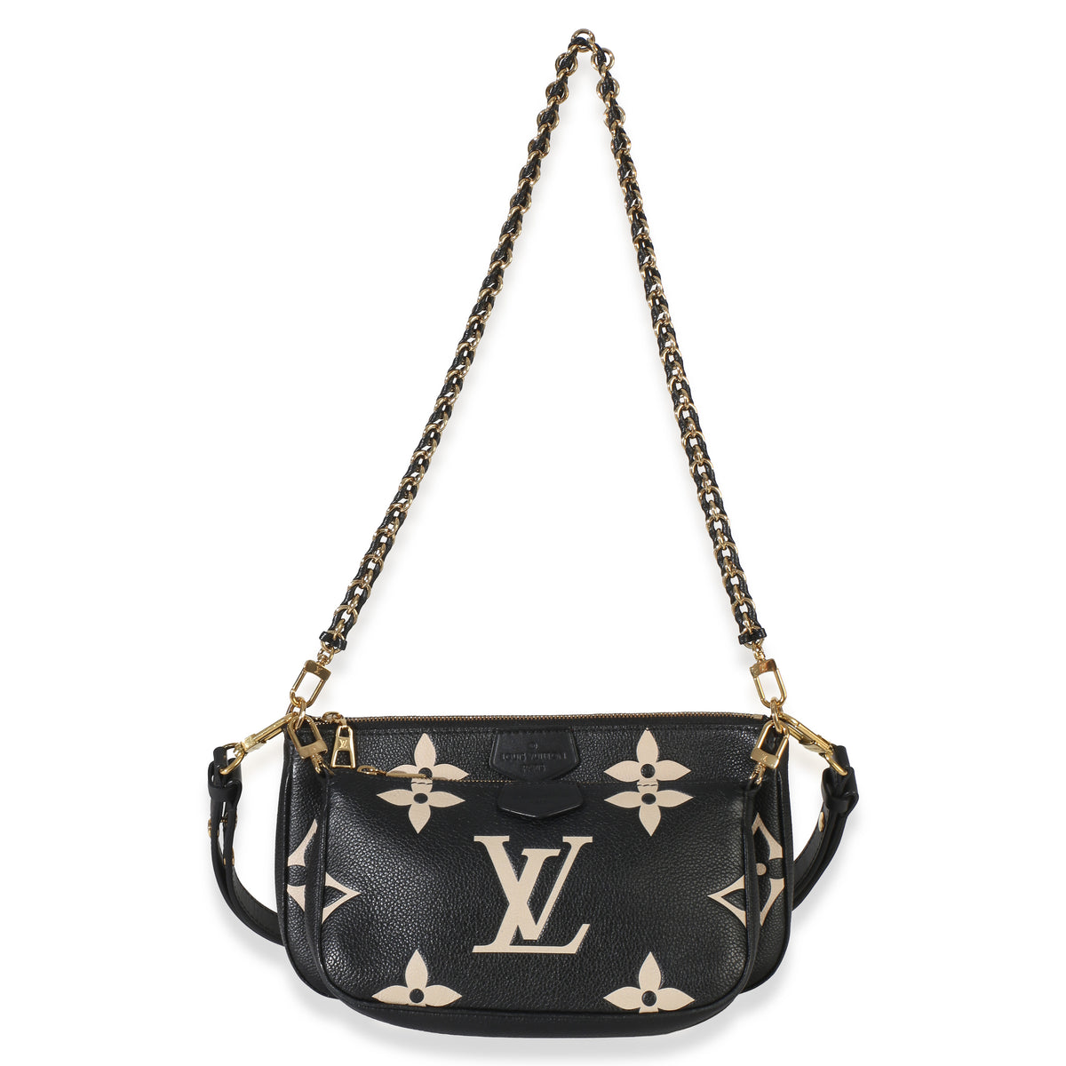 Louis Vuitton Beige Black Monogram Empreinte Multi Pochette Accessoires Handbag 8