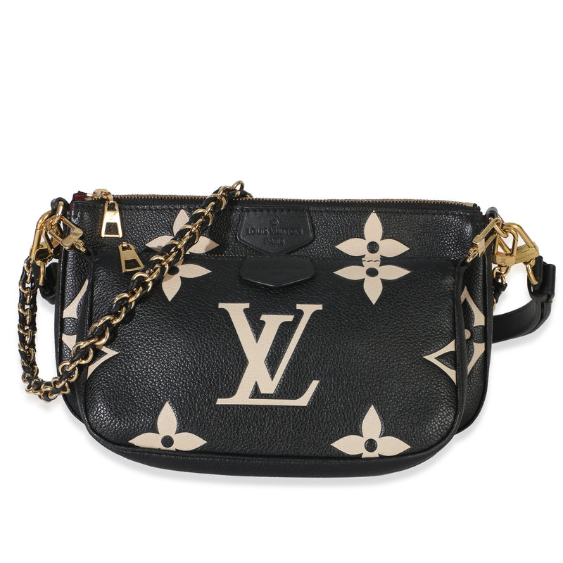 Louis Vuitton Beige Black Monogram Empreinte Multi Pochette Accessoires Handbag id