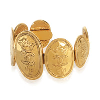 Chanel Gold Plated  Vintage Coin Cuff Bracelet sv