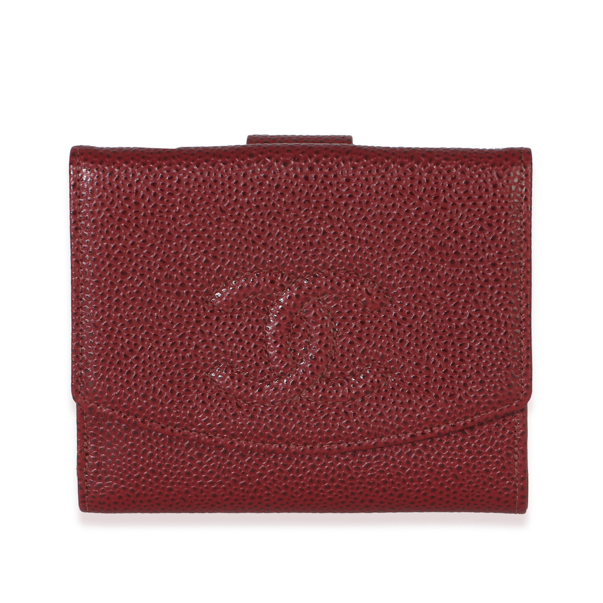 Chanel Red Caviar Timeless CC Compact French Wallet Handbag id