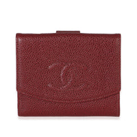 Chanel Red Caviar Timeless CC Compact French Wallet Handbag id