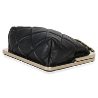 Chanel Black Quilted Lambskin CC Frame Clutch With Chain Handbag 6