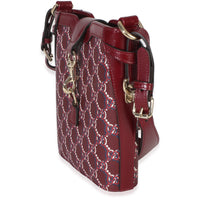 Gucci Red Multicolor GG Monogram Grained Calfskin Mini Shadow Bucket Bag Handbag 2