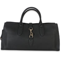 Gucci Black Pebbled Calfskin Medium Jackie Tote Bag Handbag fv