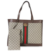 Gucci Beige GG Supreme Canvas Medium Ophidia Soft Tote Handbag id