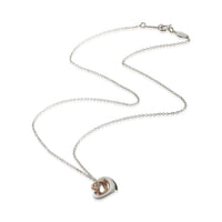 Tiffany & Co. Rose Gold & Sterling Silver  Elsa Peretti Extra Mini Open Heart Pe pv
