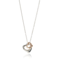 Tiffany & Co. Rose Gold & Sterling Silver Elsa Peretti Extra Open Heart Pendant fv