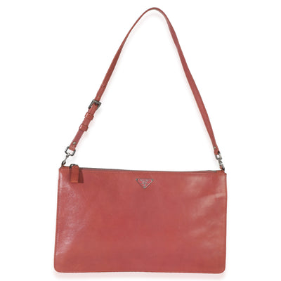 Prada Vintage Pink Bufalino Chic Pochette Handbag fv