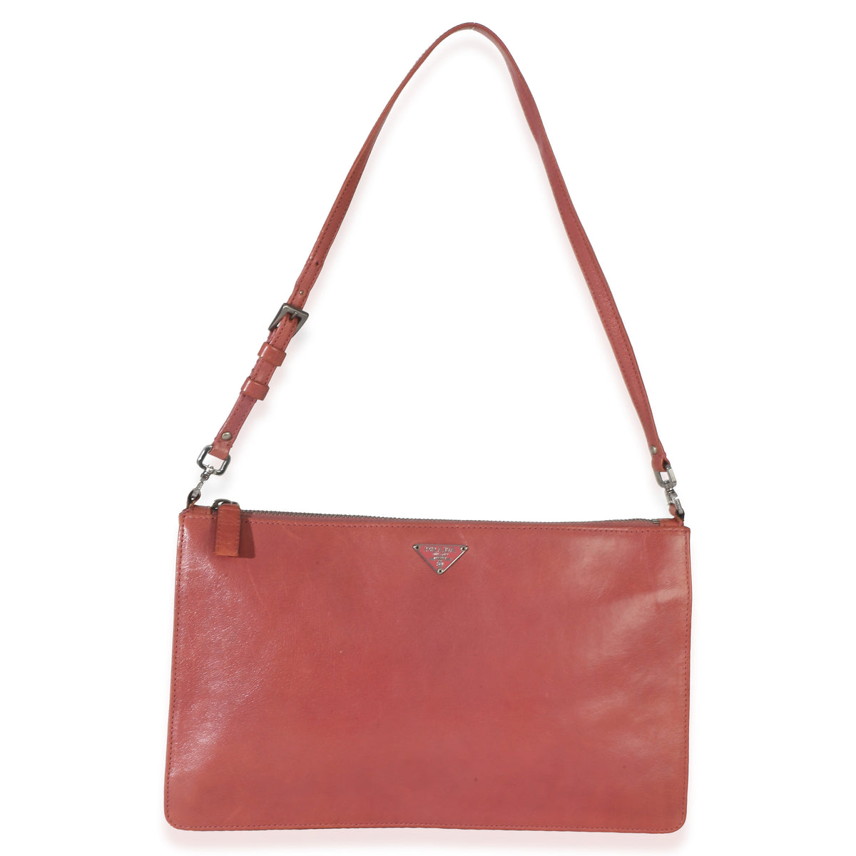 Prada Vintage Pink Bufalino Chic Pochette Handbag fv