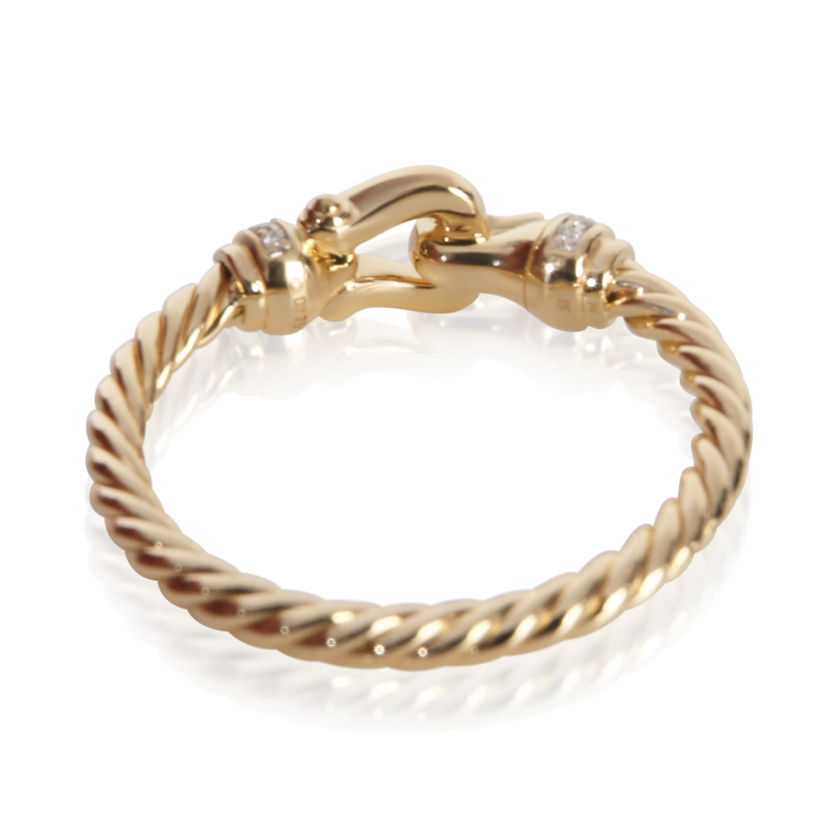 David Yurman Yellow Gold Diamond Petite Buckle Ring pv