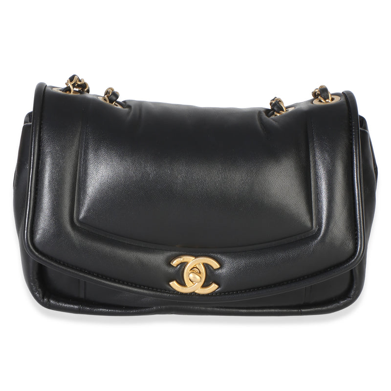 Chanel Black Lambskin Medium Simply Flap Bag Handbag fv