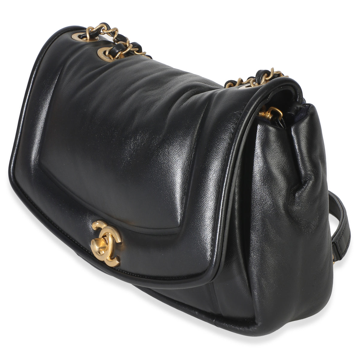 Chanel Black Lambskin Medium Simply Flap Bag Handbag 2