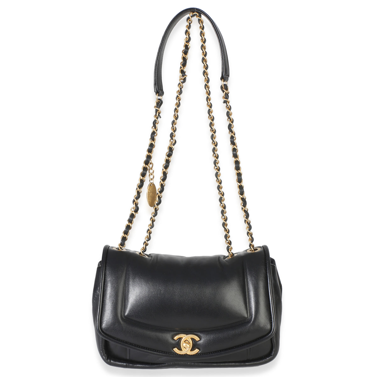 Chanel Black Lambskin Medium Simply Flap Bag Handbag 9