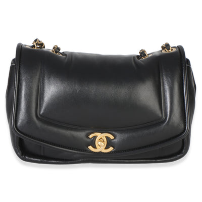Chanel Black Lambskin Medium Simply Flap Bag Handbag fv