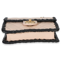 Chanel Black Beige Braided Calfskin Mini My Own Frame Flap Bag Handbag 5