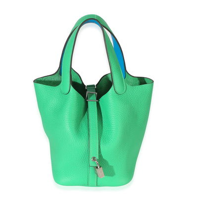 Hermès Vert Comics Bleu Frida Clemence Eclat Picotin Lock 18 PHW Handbag id