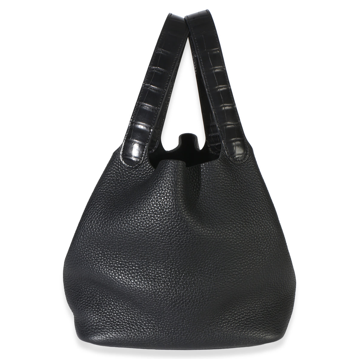 Hermès Black Clemence Matte Alligator Touch Picotin Lock 22 GHW Handbag 4