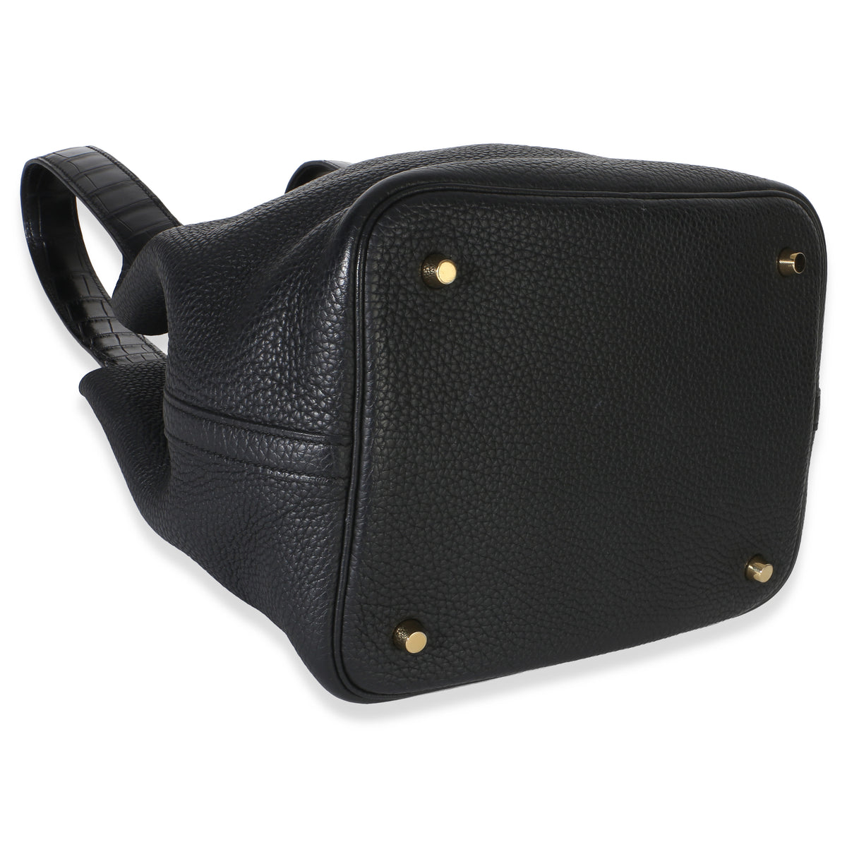 Hermès Black Clemence Matte Alligator Touch Picotin Lock 22 GHW Handbag 8