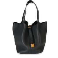 Hermès Black Clemence Matte Alligator Touch Picotin Lock 22 PHW Handbag id