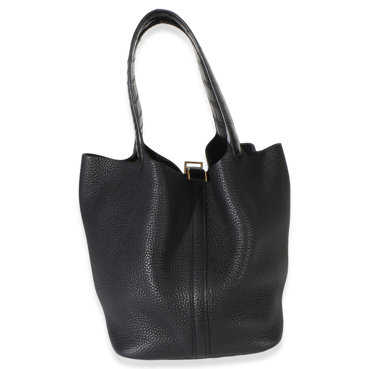 Hermès Black Clemence Matte Alligator Touch Picotin Lock 22 GHW Handbag 3