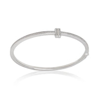 Tiffany & Co. White Gold Diamond Tiffany T Narrow Hinged Bracelet av