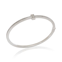 Tiffany & Co. White Gold Diamond Tiffany T Narrow Hinged Bracelet bv