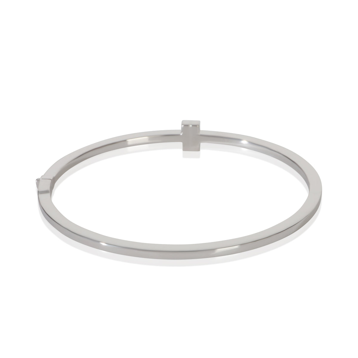 Tiffany & Co. White Gold Diamond Tiffany T Narrow Hinged Bracelet pv