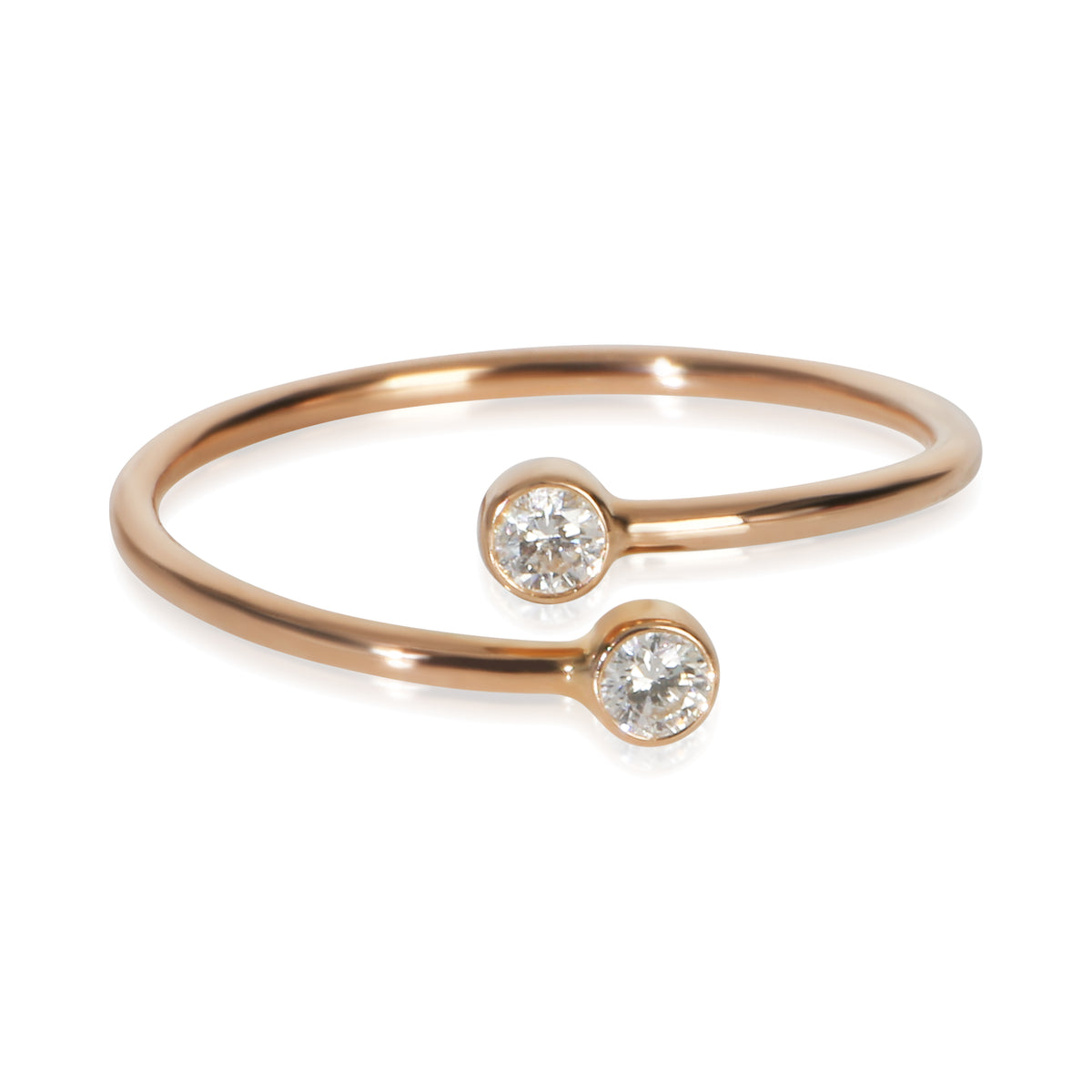 Tiffany & Co. Rose Gold Diamond Elsa Peretti Hoop Ring fv