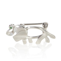 Tiffany & Co. Sterling Silver Tsavorite Save The Wild Elephant Brooch fv