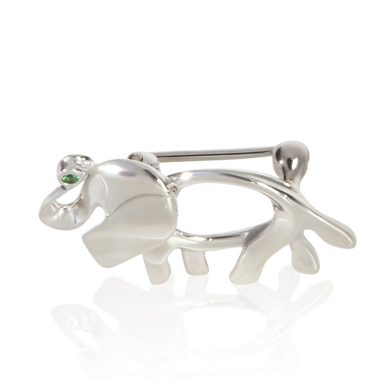 Tiffany & Co. Sterling Silver Tsavorite Save The Wild Elephant Brooch fv