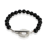 Tiffany & Co. Sterling Silver Onyx Bead Bracelet fv