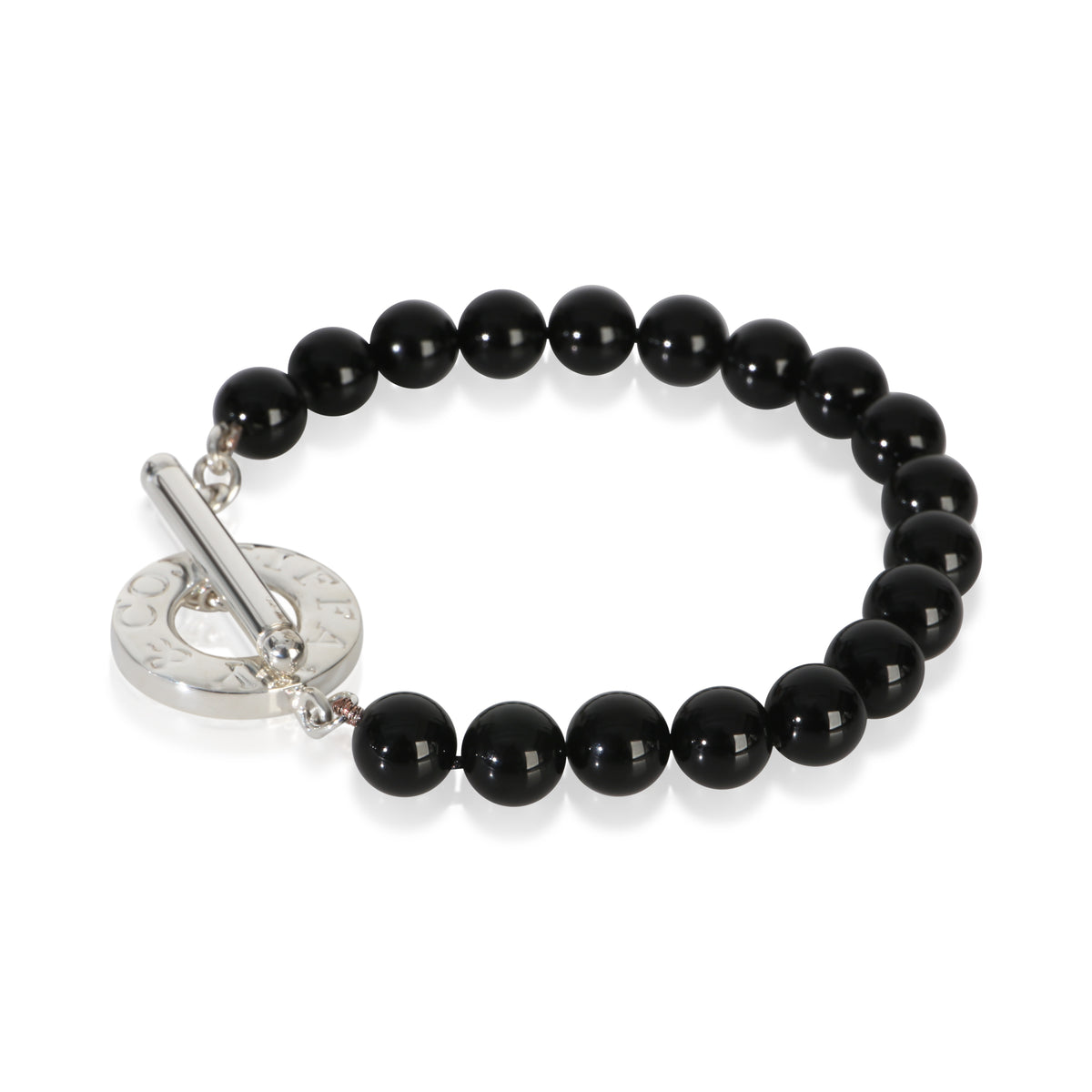 Tiffany & Co. Sterling Silver Onyx Bead Bracelet sv